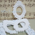 Floral Rose Flat Back Frames - 3pcs